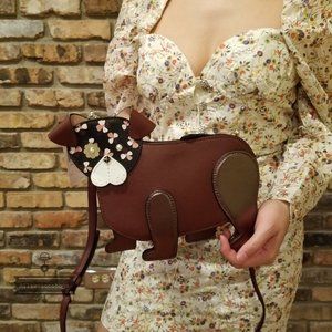 Floral Pup Kate Spade Brown Cherry Crossbody NWT
